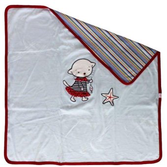 Плед трикотажный "Морские котята" красный, Арт. 30068 Плед трикотажный "Морские котята" красный, Арт. 30068
